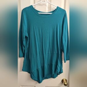 XL Westbound Blue Green 3/4 Sleeve Blouse